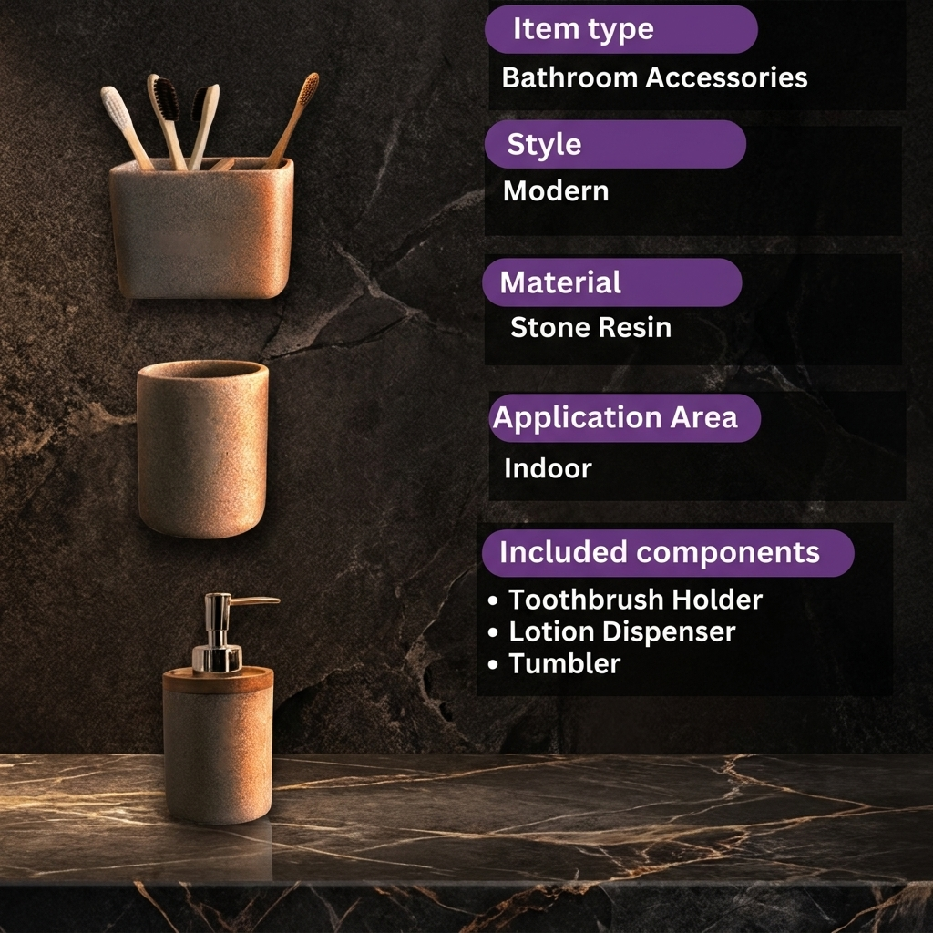 Modifique Stone Bath Set infographic